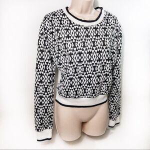 NWT AnM Geo Knit Cropped Top Sz M